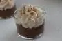Cornflour-thickened chocolate cream with piped Chantilly.