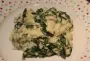 Cauliflower and spinach cooked separately, then combined with a roasted sesame béchamel sauce.