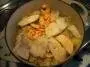 Sauerkraut, fish and fried prawns.