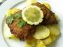 Thin breaded veal cutlet.