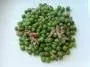 Peas, bacon and spring onions.