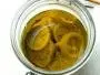 Lemons salted then preserved in oil.