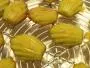Tender pistachio madeleines.