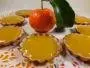 Little tarts made with chestnut flour and clementine jelly.
