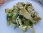 Salad of raw artichokes, chopped herbs, spring onion and parmesan with olive oil and lemon dressing.