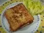 Hearty croque-monsieur with ham, made like eggy bread (pain perdu).