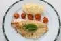 Grilled fish fillet, cherry tomatoes sautéed and creamy cheese polenta.