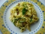 [Tagliatelle and courgette spaghetti, carbonara style]