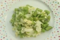Fried rice with turnips and new peas