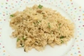 Fried rice with chicken and spring onion