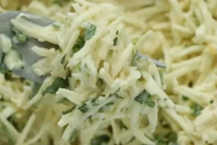 Remoulade celery with tarragon and mimosa eggs