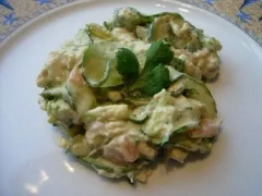Cucumber and salmon salad