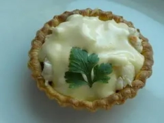 Langoustine and leek tarts