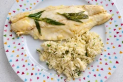 Baked sea bass fillet with lemon and tarragon