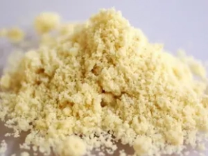 The skin of the almonds